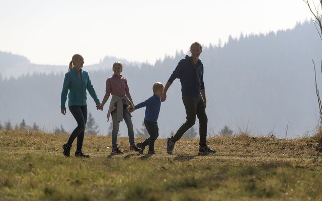Familie beim Wandern am Feldberg